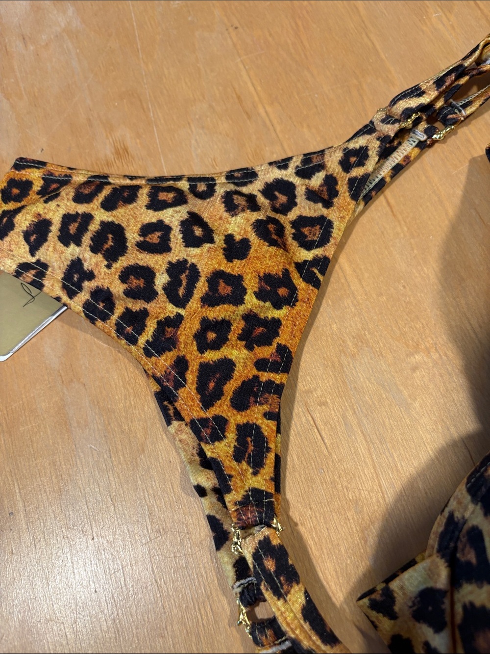 Ina Morena ~ Strapless velvet leopard bikini thong 2 pc set - Picture 3 of 6